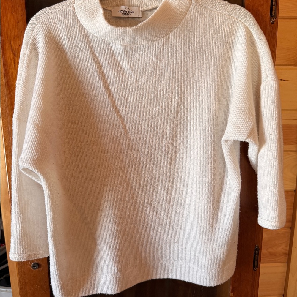 Carly Jean Los Angeles Cozy White Turtleneck Sweater